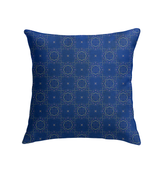 Close-up of Floral Symphony Dance Indoor Pillow's vibrant floral pattern.